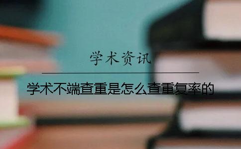 学术不端查重是怎么查重复率的？