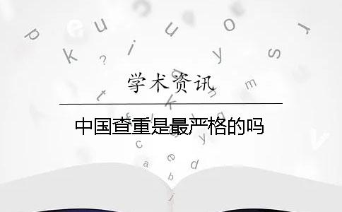 中国查重是最严格的吗？