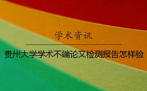 贵州大学学术不端论文检测报告怎样验证真伪？