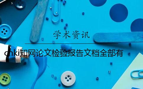 cnki知网论文检验报告文档全部有几份？