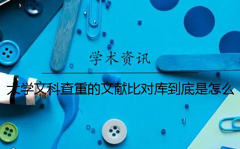 大学文科查重的文献比对库到底是怎么回事