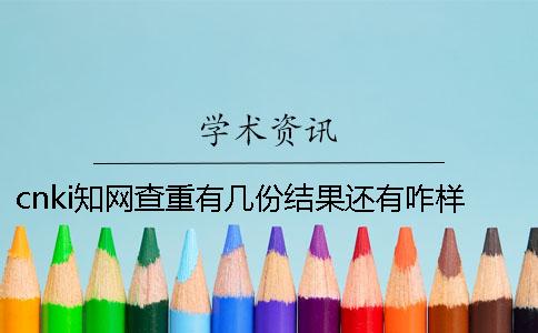 cnki知网查重有几份结果还有咋样解释结果？