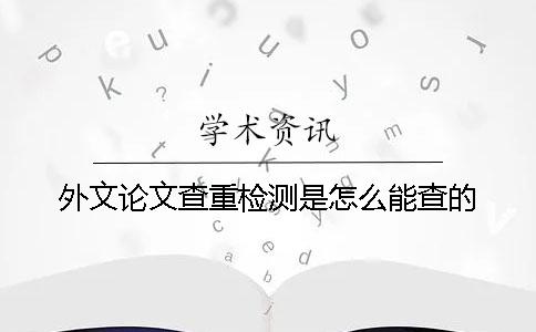 外文论文查重检测是怎么能查的