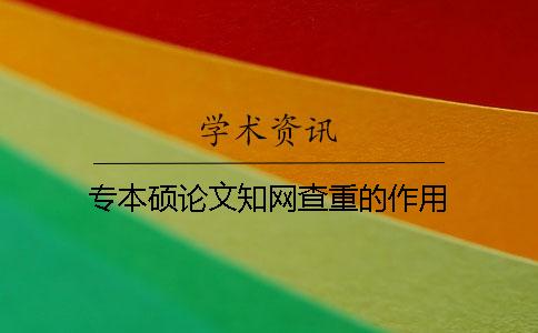 专本硕论文知网查重的作用
