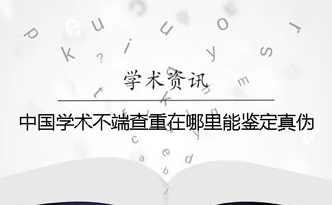 中国学术不端查重在哪里能鉴定真伪？
