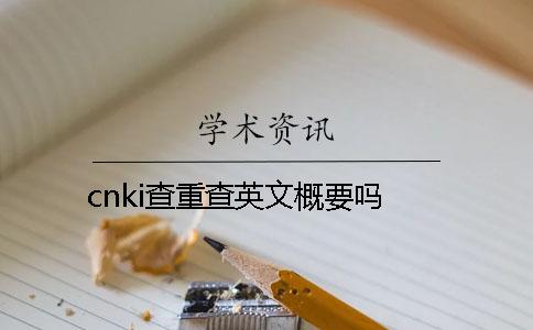 cnki查重查英文概要吗
