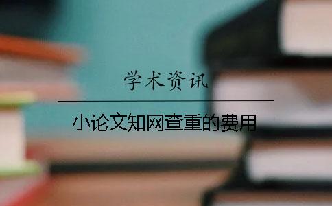 小论文知网查重的费用