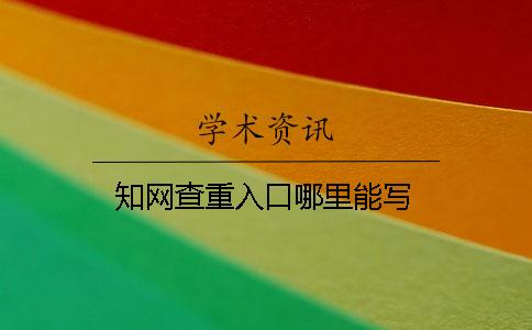知网查重入口哪里能写