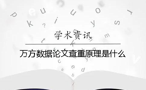 万方数据论文查重原理是什么