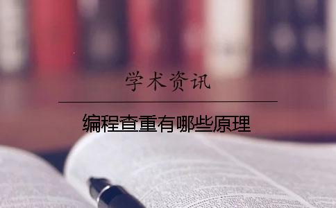 编程查重有哪些原理
